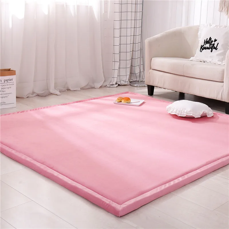 Korallen vlies Tatami Matten großer Teppich verdickt Schlafzimmer Teppich Kinder kletterte Spiel matte Home Matratze Wohnzimmer Teppich Boden teppiche Image