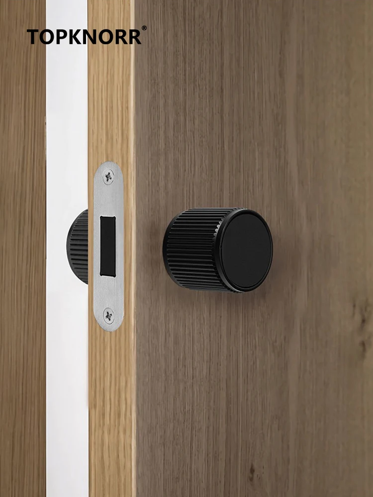 2024 minimalist ische runde Kugel magnetisches Türschloss Innen tür versteckter Schlüssel runder Türgriff stilles Wohnzimmer Holztür schloss Image
