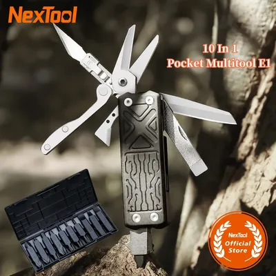 Nextool 10 in 1 tasche multi tool e1 edc multifunktion ale werkzeuge austauschbare schnitz messer faltbare edc ausrüstung faltbare multi tool