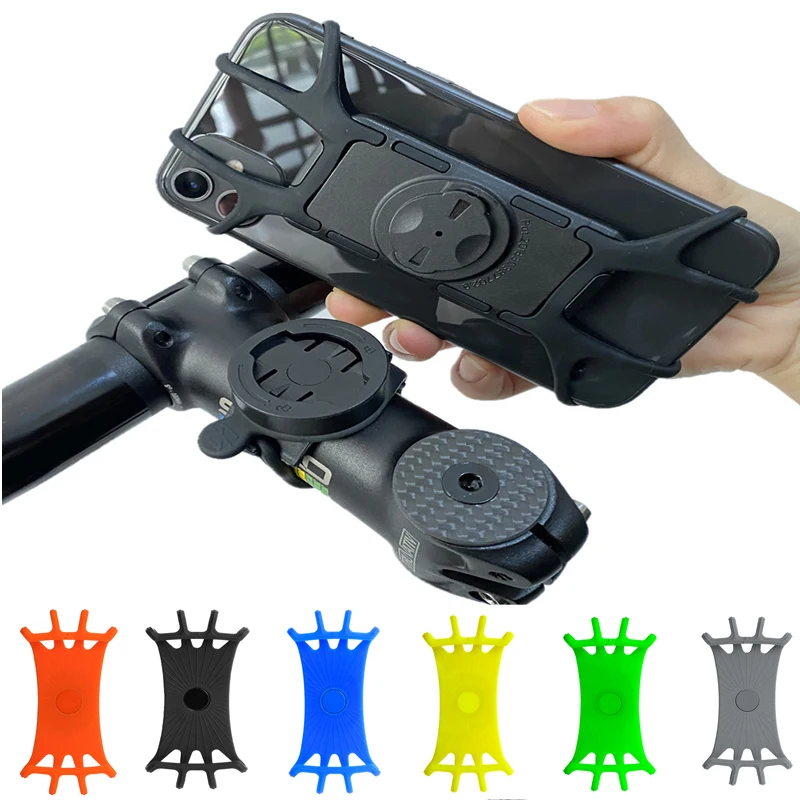 2PcsColorful Silikon Handy Halter Fahrrad Motorrad 360 Grad Telefon Halter Stehen Anti-drop GPS Clip Halterung Zubehör Image