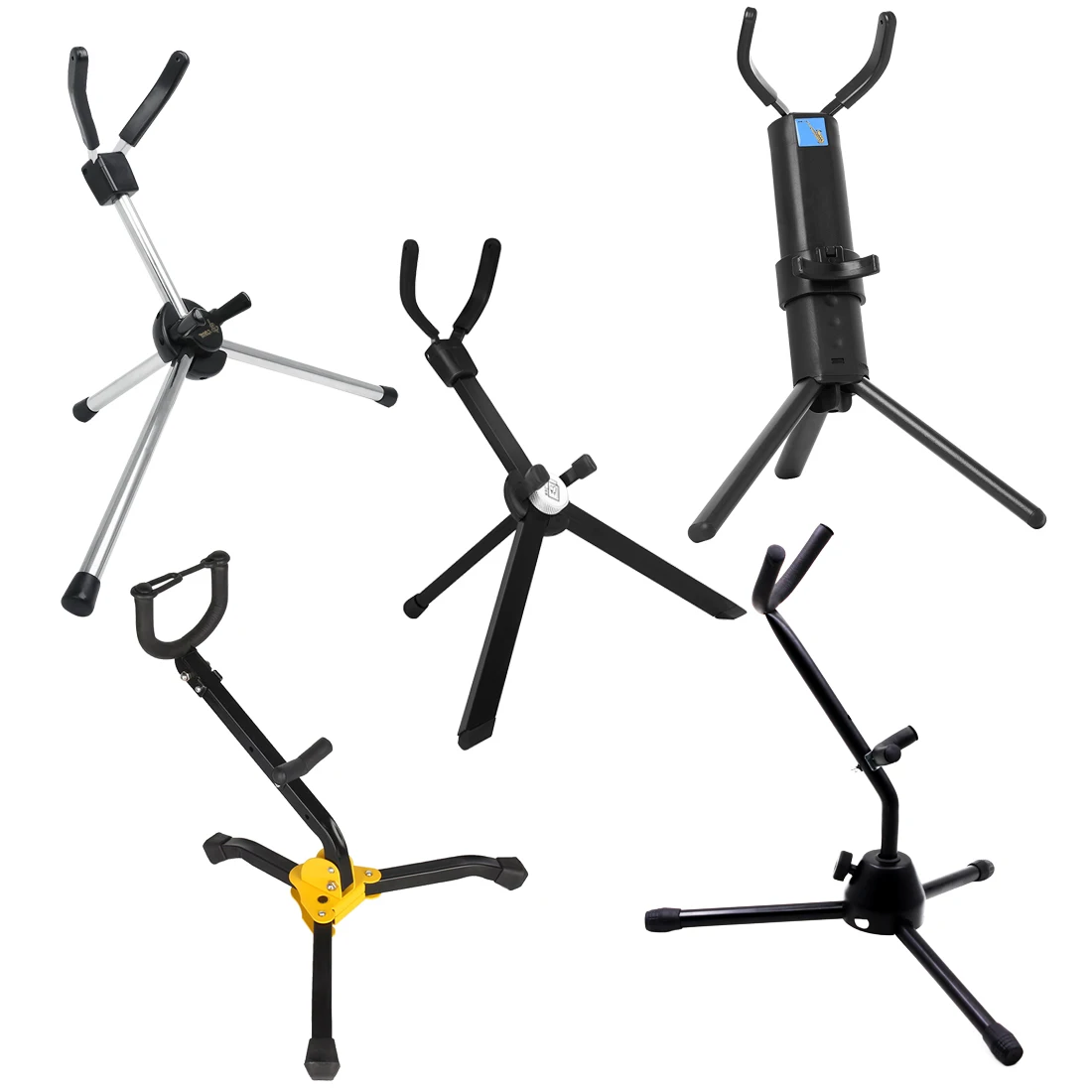 Altsaxophonständer Tragbarer faltbarer professioneller Ständer Metallbeine Stativhalterungen Blasinstrumentenzubehör Altsaxophonteile Image