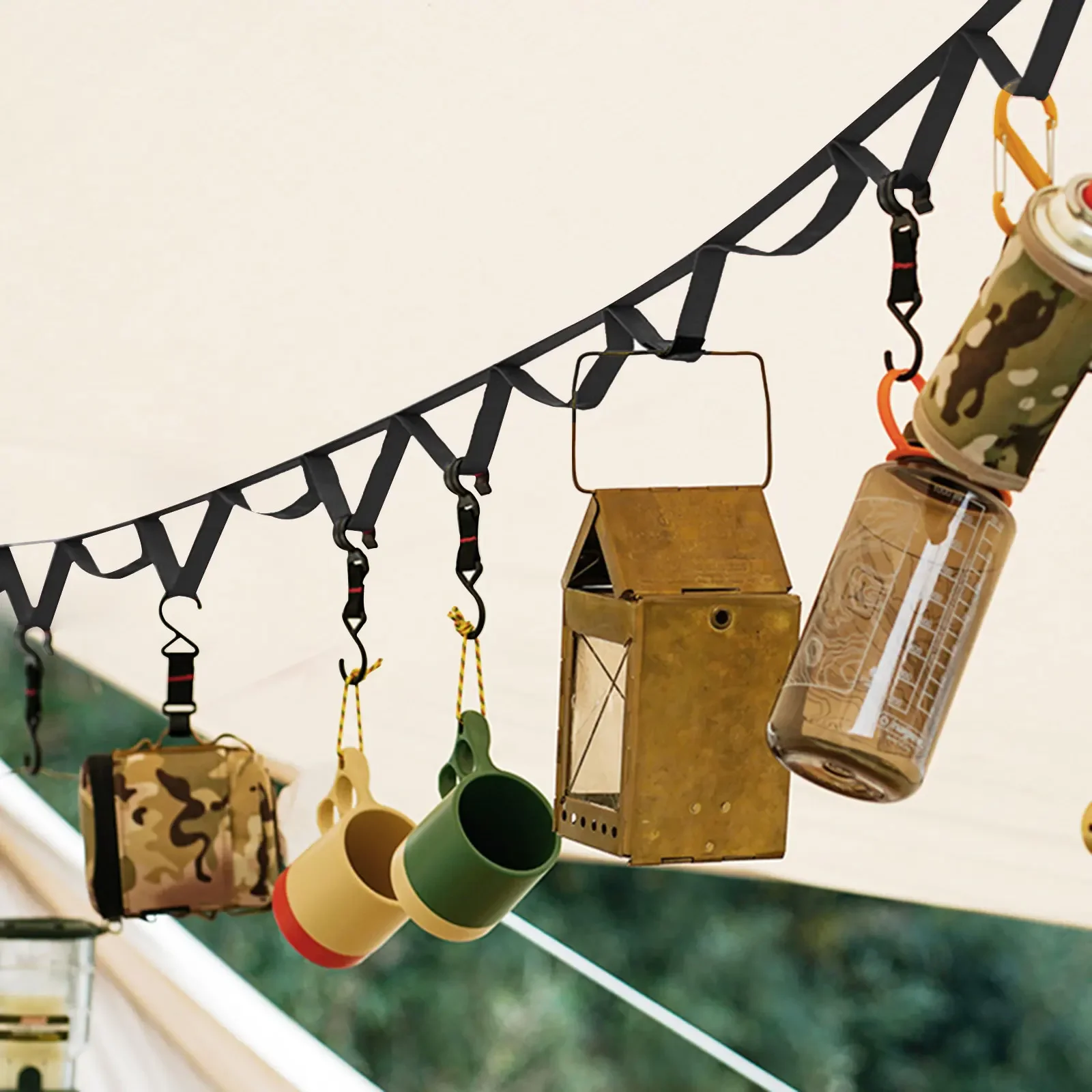 1,8 Outdoor Hängenden Seil Tragbare Lanyard Baldachin Aufhänger Camping Campingplatz Lagerung Gurt Wandern Zelt Zubehör Camping Ausrüstung Image