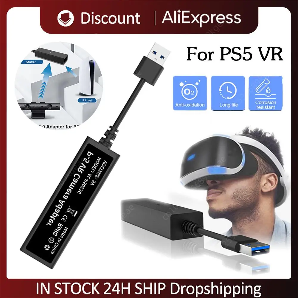 Für ps5 playstation 5 konsole vr anschluss usb 3,0 mini kamera adapter ps vr zu ps5 kabel adapter für ps5 ps4 vr spiel zubehör Image