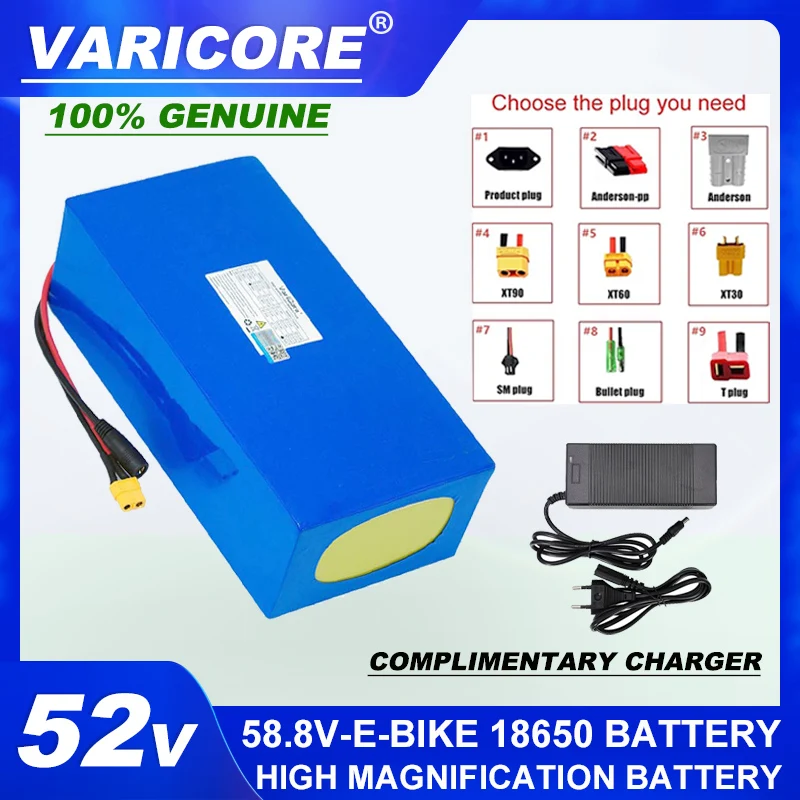 Varicore 52v 14s 30ah 20ah 1000 Li-Ionen-Batterie 2000w 58,8 w DIY V Batterien BMS schützen Image