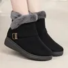 Winter Warme Frauen Stiefel Dickes Fell Schnee Stiefel für Frauen Plüsch Schuhe Retro Weibliche Stiefeletten Mama Casual Schuhe Größe 43, Botas Femme