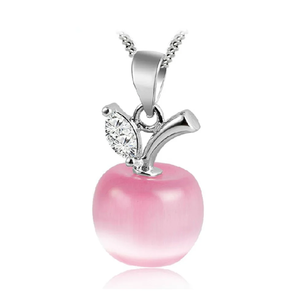 925 Sterling Silber Kristall-Apfel Elegante Mode Vintage Gliederkette Luxuriöse Qualität Feiner Schmuck Geschenk für Damen