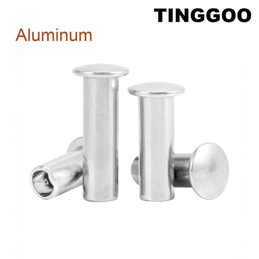 10/50 Stück M2 M2,5 M3 M4 M5 M6 M8 Aluminium GB873 runder flacher Truss-Flachkopf Halbhalbhohlschaftniet Image