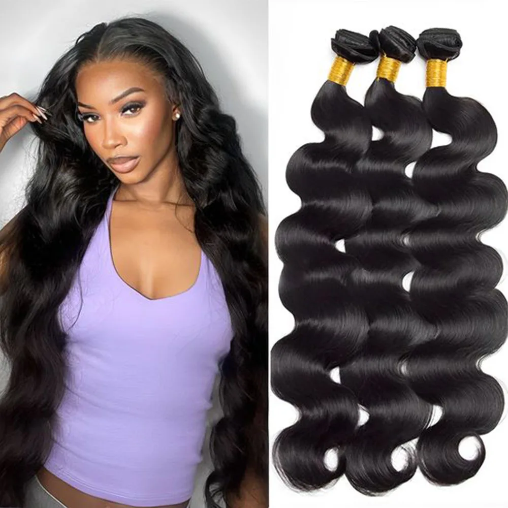 Body Wave Bundles Echthaarverlängerungen Brasilianische Bundles Echthaar 1/3 Stück 30 Zoll Natürliche Rohhaar-Bündel Schneller Versand Image