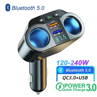 Auto Zigarette Leichter Buchse Splitter Ladegerät QC3.0 Schnelle Ladegerät Dual USB 3,1 EINE Digital Image