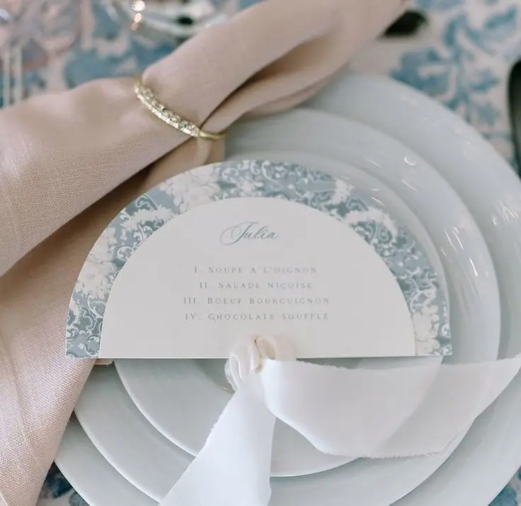 Benutzerdefinierte Halbkreis-Hochzeitsmenü-Tischkarte, personalisierbar, elegant, minimalistisches Design, Druck, Tisch, Abendessen, Einladung, Party-Zubehör Image