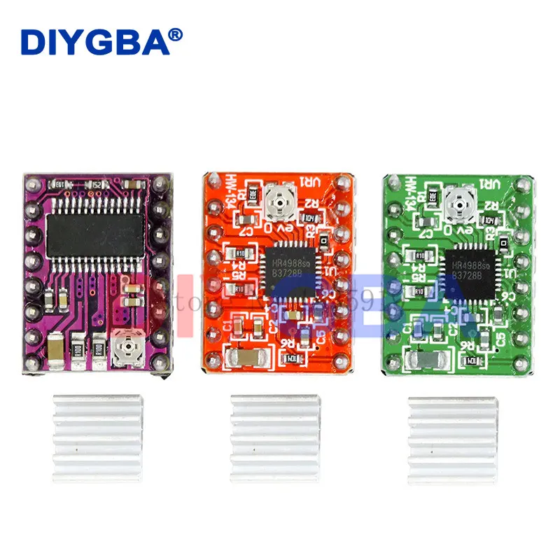 5 stücke 3D Drucker Teile Stepstick A4988 DRV8825 Schrittmotor Treiber Modul Mit Kühlkörper Reprap Rampen 1,4/1,5/1,6 Control Board Image