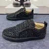 Italienische Markendesigner-Nieten-Schuhe für Herren, lässig, schwarz, silberfarben, flacher Schuh, Sänger, DJ-Bühne, originelle Leder-Turnschuhe, Herrenschuhe