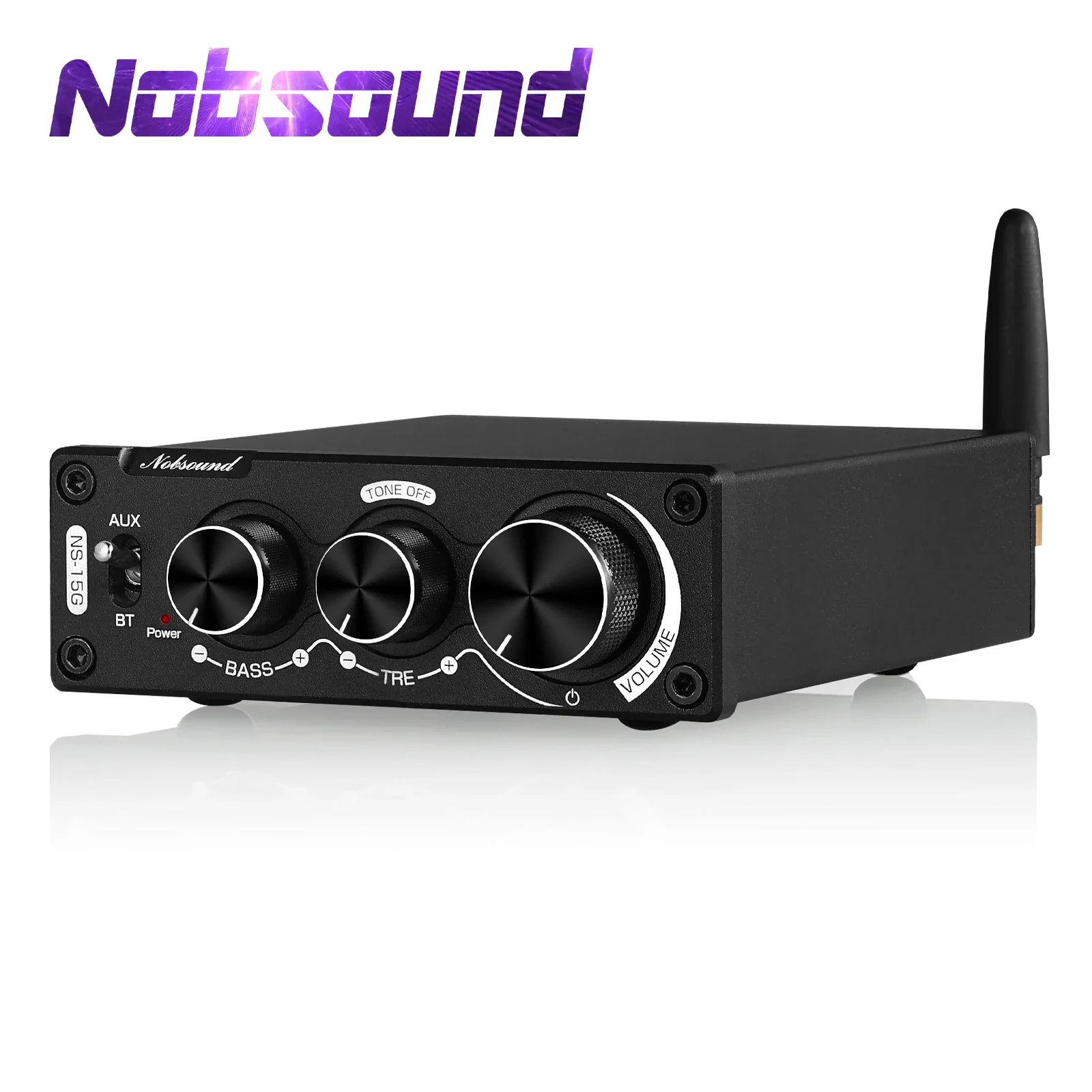 Nobsound Mini Bluetooth 5.0 TPA3116 Digitaler Audioverstärker HiFi Klasse D Stereo-Leistungsverstärker 100 W * 2 für Heimlautsprecher Image
