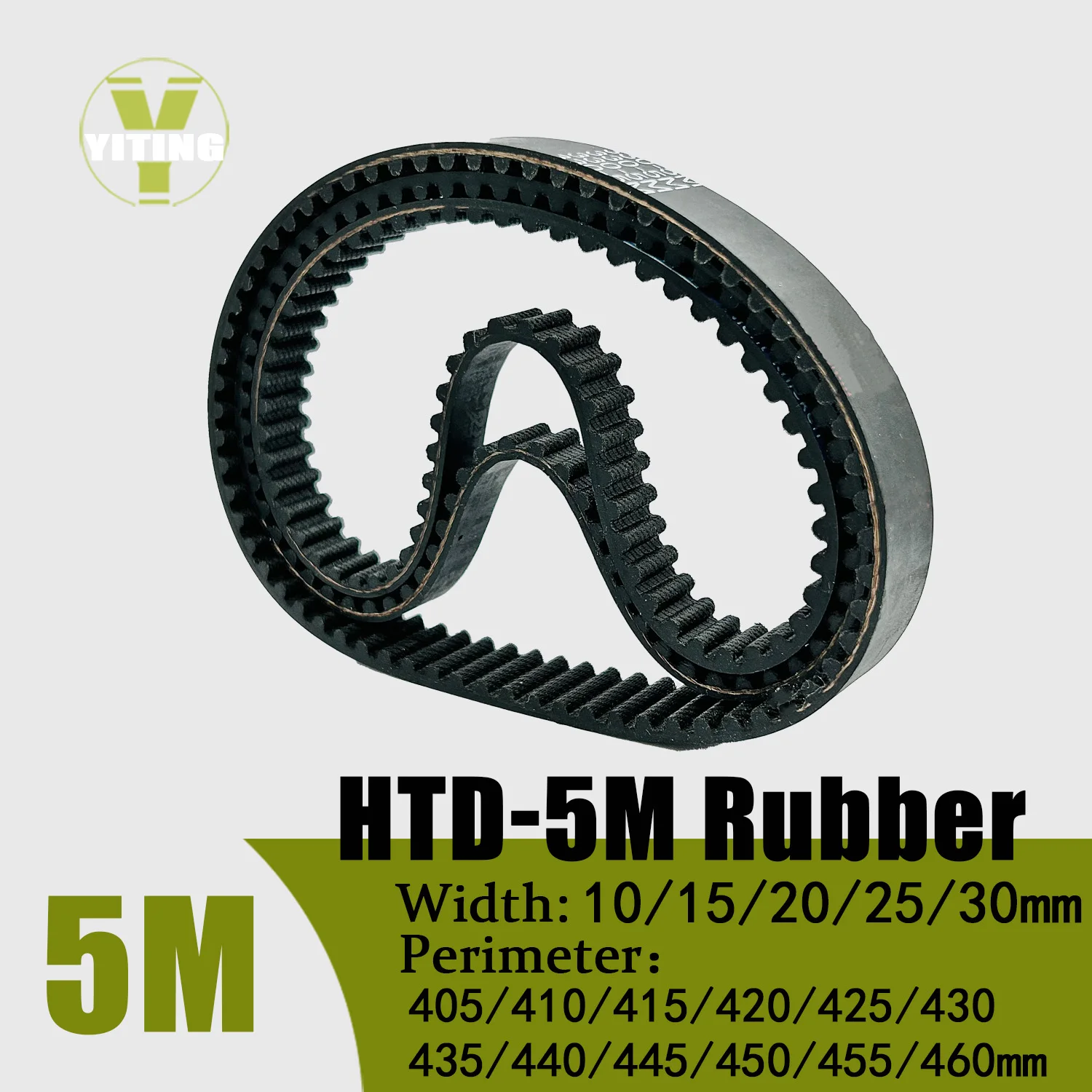 5m htd Zahnriemen länge 405/410/415/420/425/430/435/440/445/450/455mm Breite 10/15/460/30mm htd5m geschlossene Synchron riemen Image