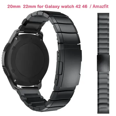 22mm 20mm Uhr Band für Samsung Galaxy s3 uhr 42 46mm Amazfit Bip Tempo Motor 360 Edelstahl stahl