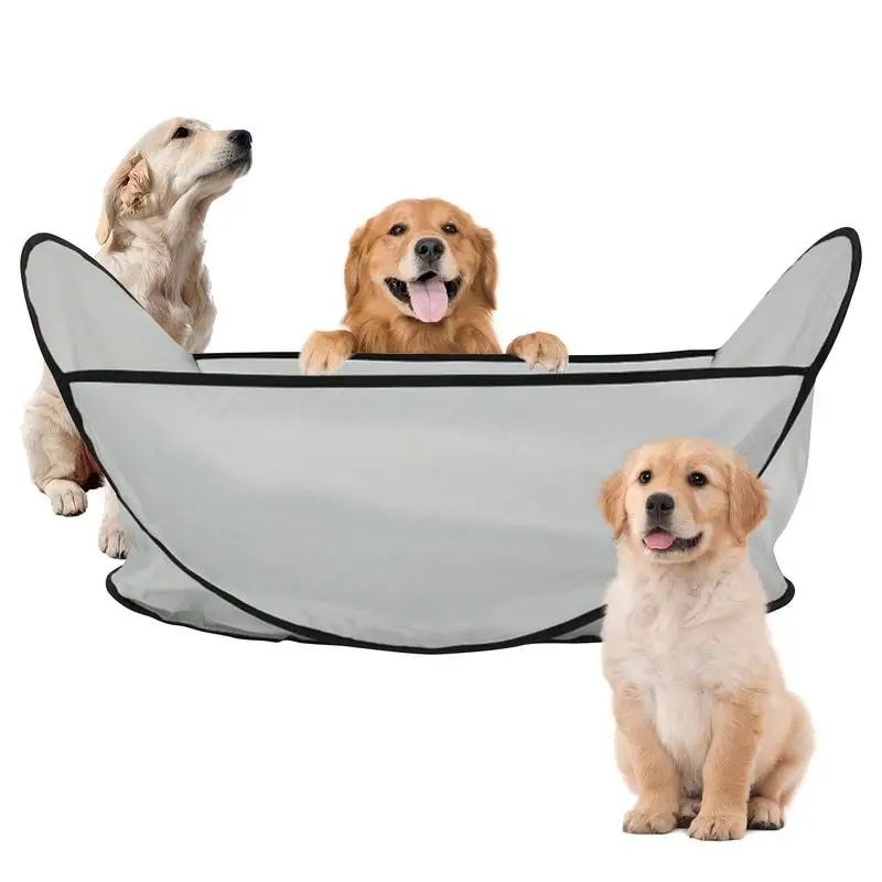 Tierhaar schneiden Umhang Haustier Scheren Lätzchen Welpen Pflege Kit Hund Haarschnitt fangen Umhang Falten Haar Pflege Werkzeug Haustier liefert Image