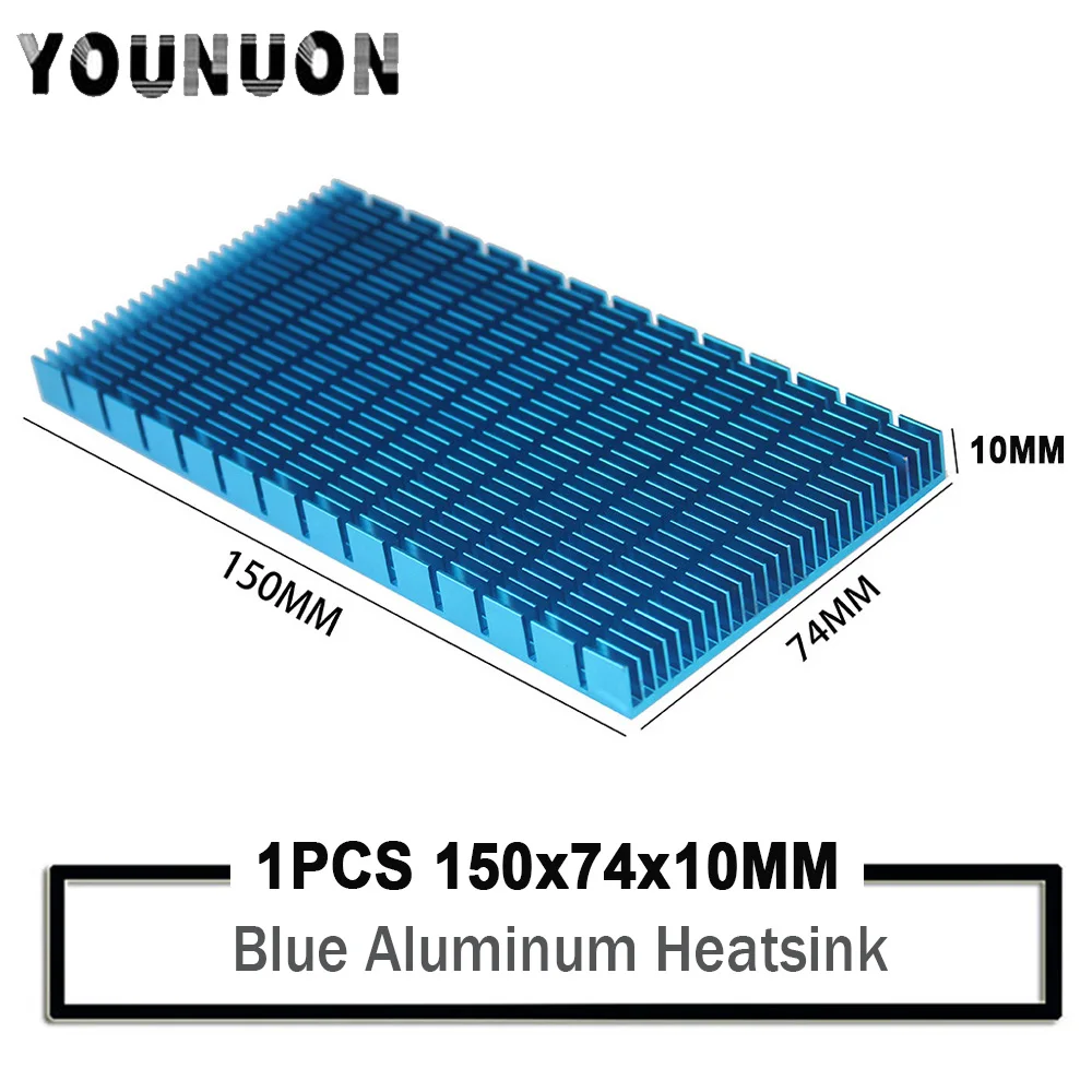 Blau Kühlkörper 150x74x10mm Power Verstärker Aluminium Kühlkörper kühlkörper Kühler Modul Kühler Spezielle für Kühlung Image