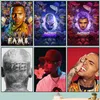 Hot c-chris b-braun rapper plakat kunst selbst klebende kunst kleines plakat hd qualität plakat wand kunst malerei studie wand dekoration
