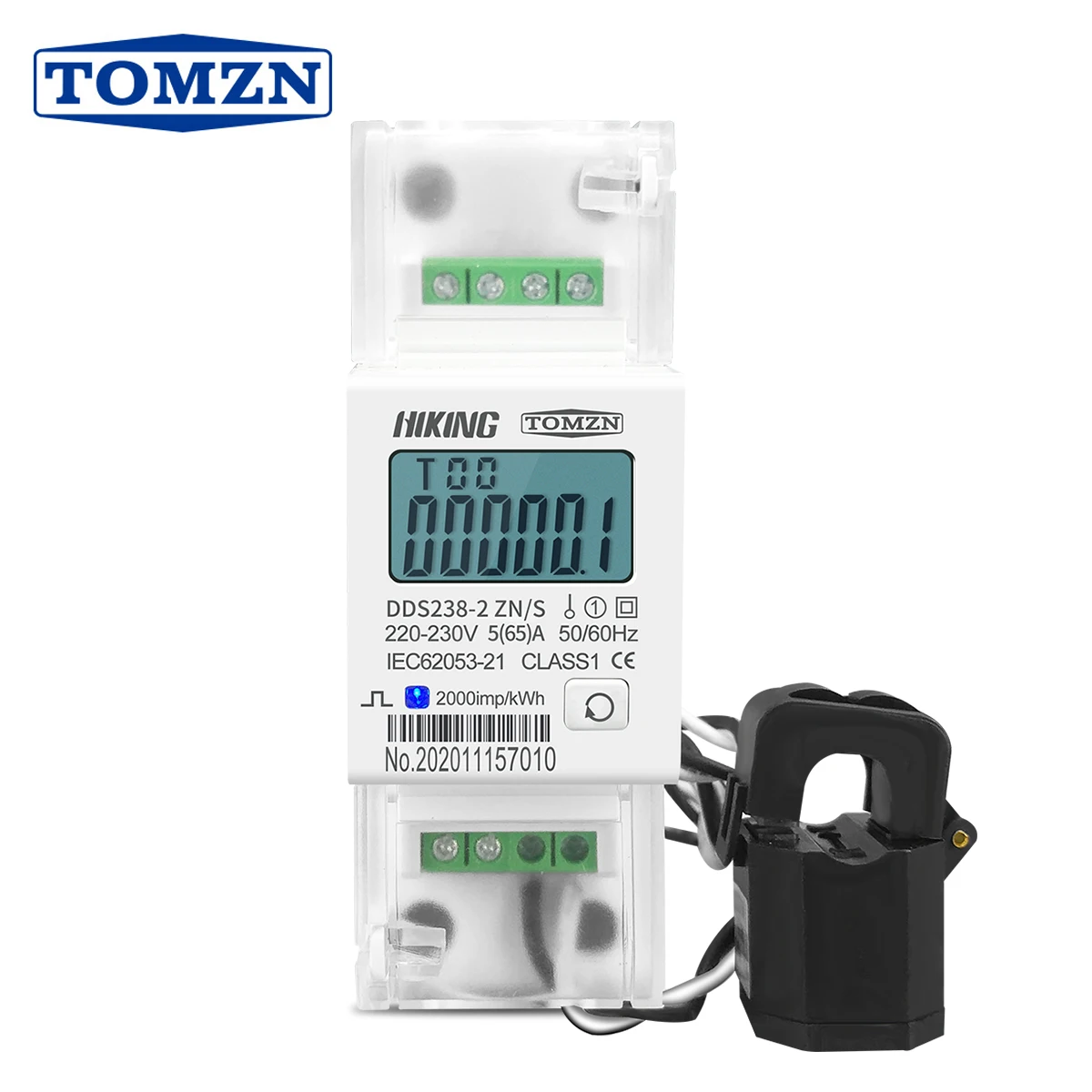 5 (65) EINE 220V 230V 50Hz 60Hz einphasig split CT muliti-funktion din-schiene KWH Watt stunde energie meter mit RS485 MODBUS-RUT Image