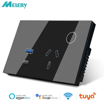 Melery Wand steckdose Wifi Tuya Smart Australien Stecker USB Typ C 30W Argentinien Steckdose Power Touch Sensor Fernbedienung von Alexa Google Home