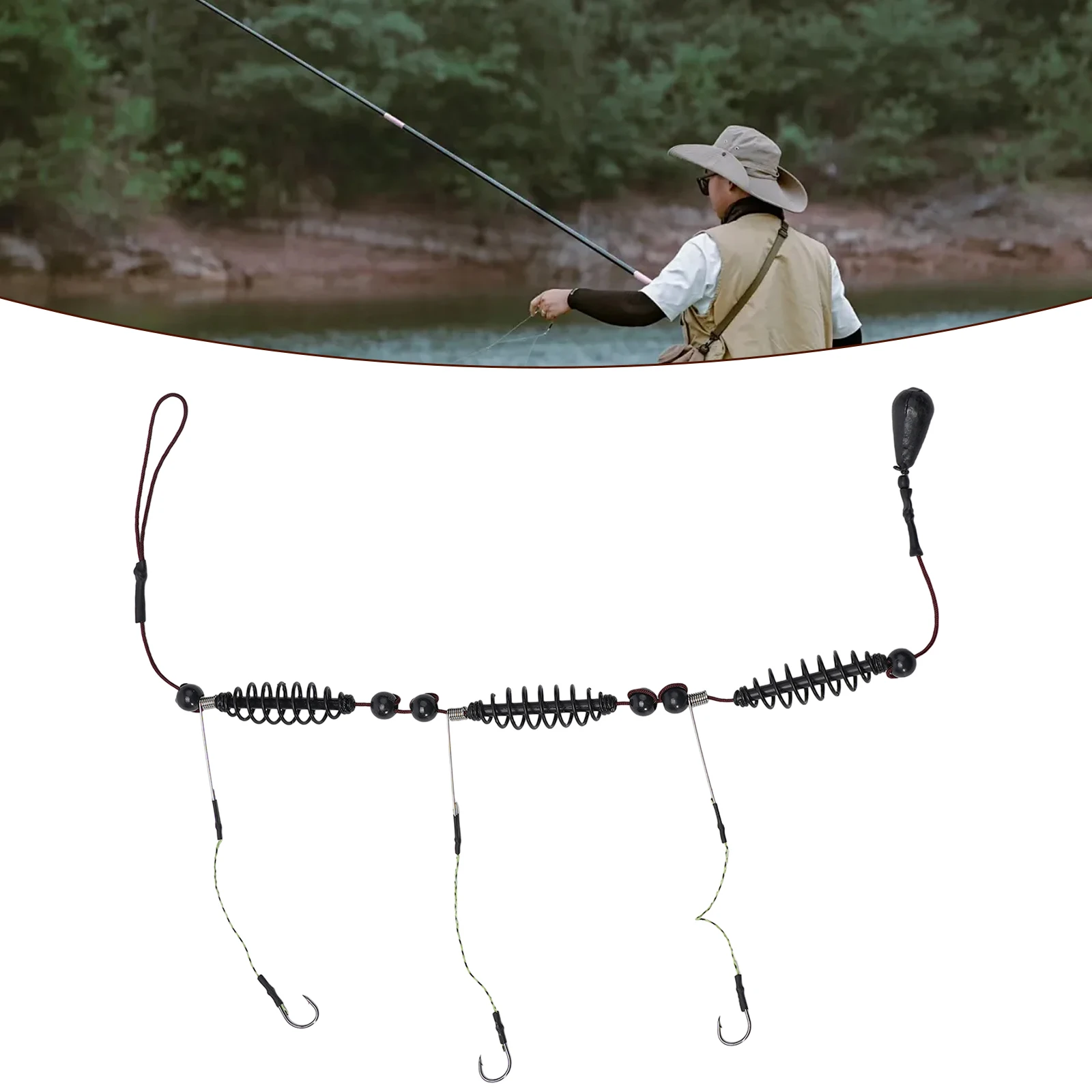 1 stücke Bereit Gebunden Angelgerät Angelhaken Künstliche Köder Käfig Set Angeln Feeder Schwenk Linie Fisch Feeder Angeln Werkzeug Image