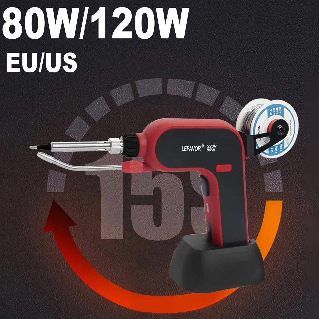 Pistolet à fer à souder électrique 80W/120W, fer à souder à chauffage interne portatif, envoi automatique du pistolet à étain, outil de soudage