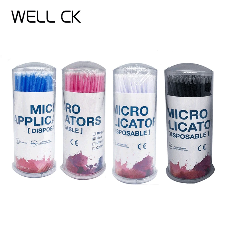100 Stück/Flasche zahn ärztliche Einweg-Mikro bürsten Applikatoren Mikro bürste Zahnmedizin Odontologia Verlängerung werkzeuge Zahnarzt Image
