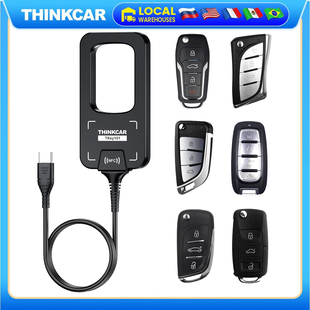 THINKCAR TKEY 101 Schlüsselprogrammierwerkzeuge Schlüsselchip-Lesegerät Fernbedienungs-Kopplungsgerät Schlüsselprogrammierer Mit 6 Schlüsseln Für Thinkcar 689BT Image