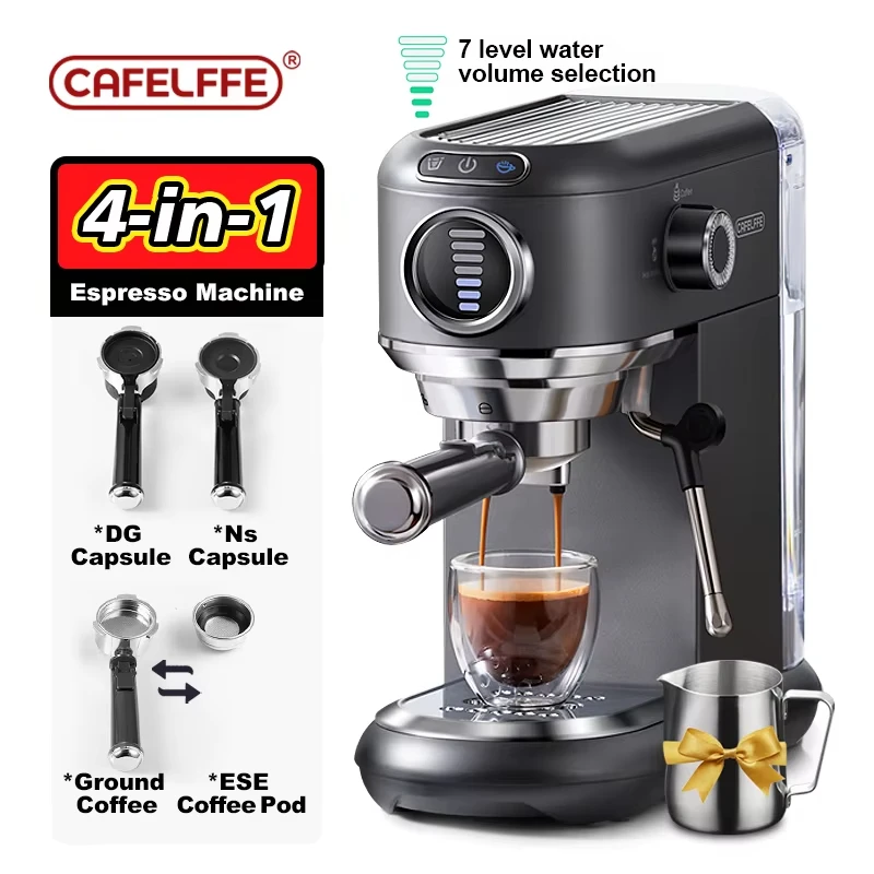 Cafelffe 4-in-1-Kaffeemaschine Hot/Cold Dolce Gusto Nespresso-Maschine ESE Pod Ground Cappuccino Espresso-Kaffeemaschine Cafetera Image