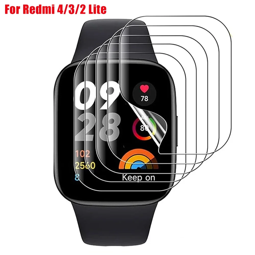 2er-Pack Hydrogel-Folie für Xiaomi Redmi Watch 4 3 2 Lite Active Smartwatch Soft Screen Protector Anti-Scratch-Filme Watch3 4 Cover Image