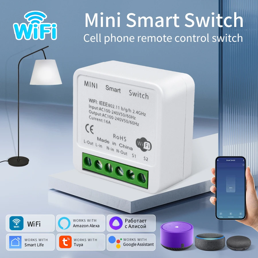 16A 20A Tuya Smart WiFi Schalter Modul RF433Mhz Breaker Relais 2-weg Steuerung Alexa Google Home Smart Leben APP Fernbedienung Image