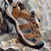 Große Herren Sandalen Sommer Anti-Kollision Outdoor Walking Treking Freizeit schuhe Leder Wandern Männer Hausschuhe Strand Wat schuhe