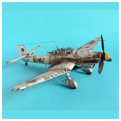 1:33 deutsche Ju-87 D-3 stuka dive bomber diy 3d papier karte modellbau militär modellbau kinder Image