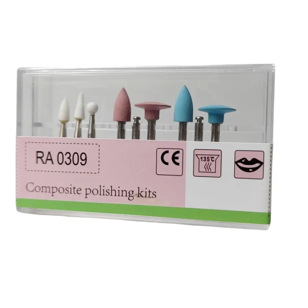 9 teile/schachtel Dental Composite Polieren für Niedrige Geschwindigkeit Handstück Contra Winkel Kit RA0309 Harz Schleifen Polieren Set Image