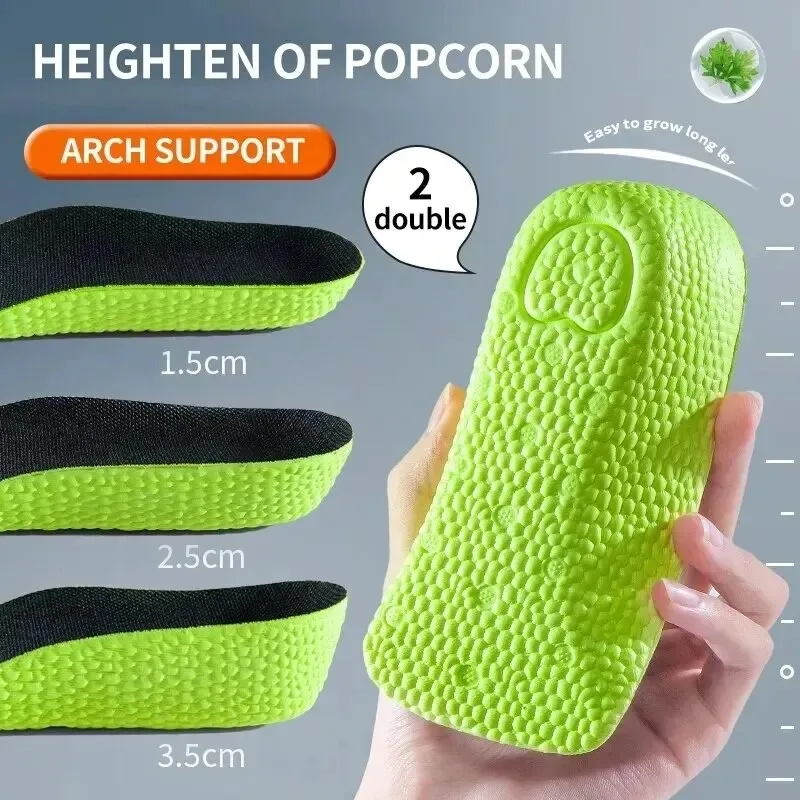 1 Paar Höhe erhöhen Einlegesohlen für Männer Frauen Schuhe Plattfüße Bogen Unterstützung ortho pä dische Einlegesohlen Turnschuhe Fersen lift halbe Schuh polster Image
