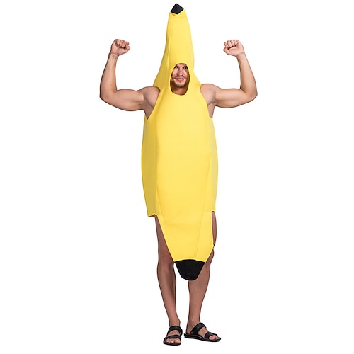 Banane Früchte Karotte Halloween Cosplay Kostüm Lustige Kostüme Karnevalskostüm Einteiler Cosplay Lustiges Kostüm Erwachsene Herren Damen Maskerade Halloween Maskerade Einfache Halloween-Kostüme