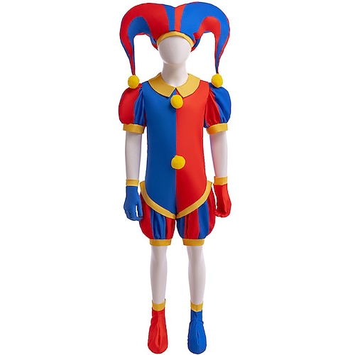 Joker Clown Pomni Kostüm Cosplay for Mädchen Kinder Karneval Maskerade Party Leistung Image