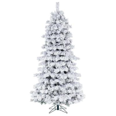 Vickerman 771907 - 12' x 74" Flocked Slim Alaskan Unlit Artificial Christmas Tree Christmas Tree (A246290)