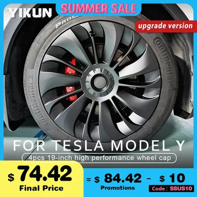4PCS 19 Inch Wheel Cover for Tesla Model Y Performance Replacement Automobile Hubcap Full Rim Cover Car Accessories 2018-2024