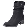 Westernstiefelette RIEKER, Damen, Gr. 41, schwarz, Lederimitat, modisch, Schuhe, Cowboyboots, slouchy Schaft, Blockabsatz, mit Innen-Reißverschluss