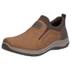 Slipper RIEKER, Herren, Gr. 43, braun (braun, schwarz), Lederimitat, Textil, sportlich, Schuhe, Schlupfschuh, Halbschuh, Freizeitschuh mit gepolstertem Schaftrand