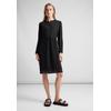 Blusenkleid STREET ONE, Damen, Gr. 38, EURO-Größen, schwarz, Stoff, 100% Polyester, unifarben, casual, gerade knielang, Rundhals, Langarm Bündchen, Kleider, mit Knopfleiste