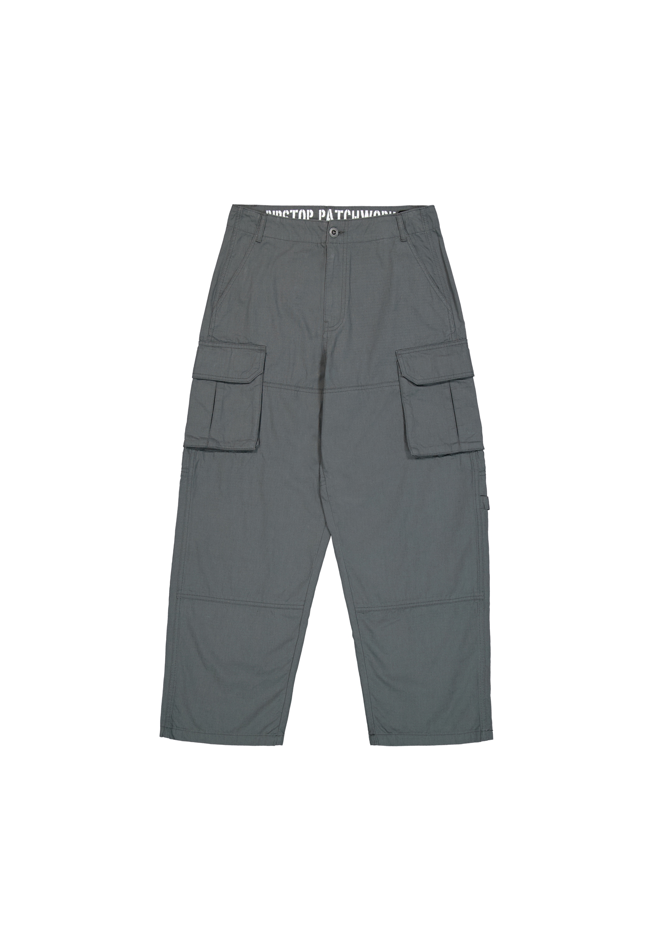 Cargohose ALPHA INDUSTRIES "Ripstop Patchwork Pant", Herren, Gr. 31, Normalgrößen, grau (vintage grau), Obermaterial: 100% Baumwolle, Hosen Cargohose