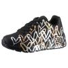 Plateausneaker SKECHERS "Skechers x JGoldcrown: Uno Lite - Metallic Love", Kinder, Gr. 33, schwarz (schwarz kombiniert), Lederimitat, metallic, Glitzer, casual, Schuhe, Schnürschuh, Keilsneaker mit Herzchen im Metallic Look bedruckt