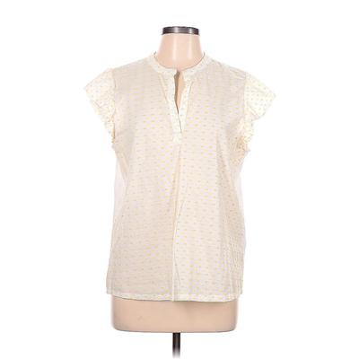 Style&Co Short Sleeve Blouse: Ivory Tops - Women's Size Large