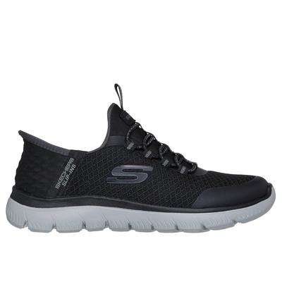 Skechers Boy's Slip-ins: Summits - High Range Sneaker | Size 6.5 | Black/Charcoal | Textile/Synthetic | Vegan | Machine Washable
