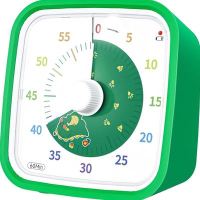 Visual Timer with Protective Case, Dinosaur Disk 60 Minute Countdown Timer for Kids and Adults