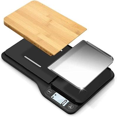 Food Scale - 3 in 1 Digital Kitchen Scale Weight Grams and Ounces with Removable Cutting Board & Tray LCD Display