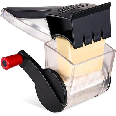 Compact Parmesan Cheese Grater with Handle for Kitchen Dishwasher Safe Black