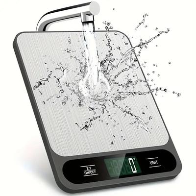 Food Scale 10kg/22lb Digital Kitchen Scale Weight Grams and Ounces LCD Display Easy Clean Stainless Steel